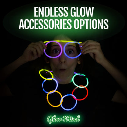 Ultra Bright Glow Sticks Bracelets and Necklaces - Premium Glow in the Dark Party Supplies and Decorations - Bulk 8" Glowsticks Party Favors Pack