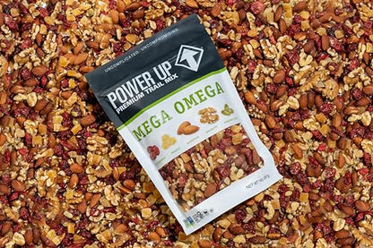 Power Up Trail Mix, Mega Omega Trail Mix, Non-GMO, Vegan, Gluten Free, No Artificial Ingredients, Gourmet Nut, 14 Ounce Bag