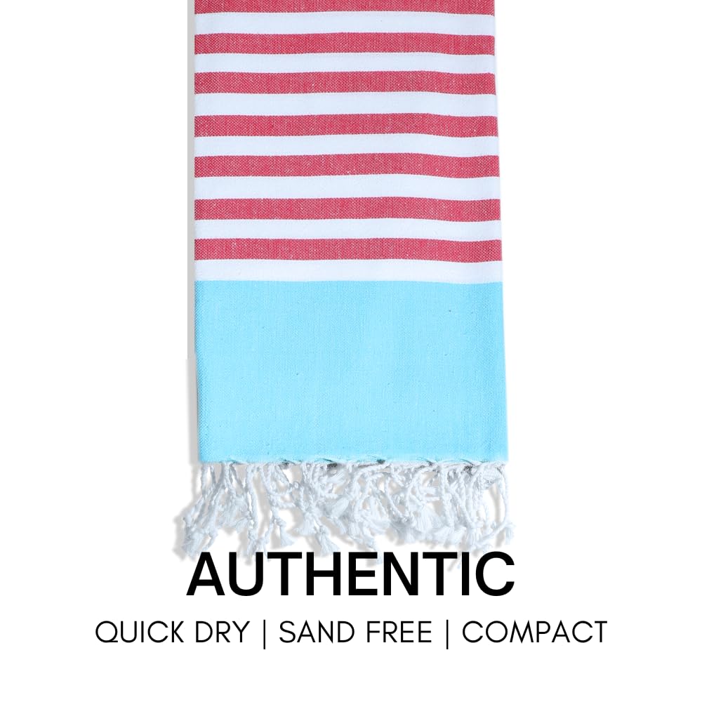 BAY LAUREL Turkish Beach Towel with Travel Bag 39 x 71 Quick Dry Sand Free Lightweight Large Oversized Towels Light