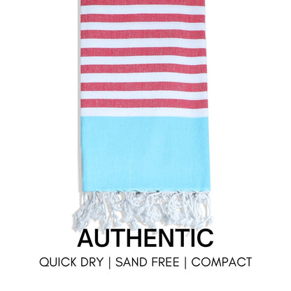 BAY LAUREL Turkish Beach Towel with Travel Bag 39 x 71 Quick Dry Sand Free Lightweight Large Oversized Towels Light