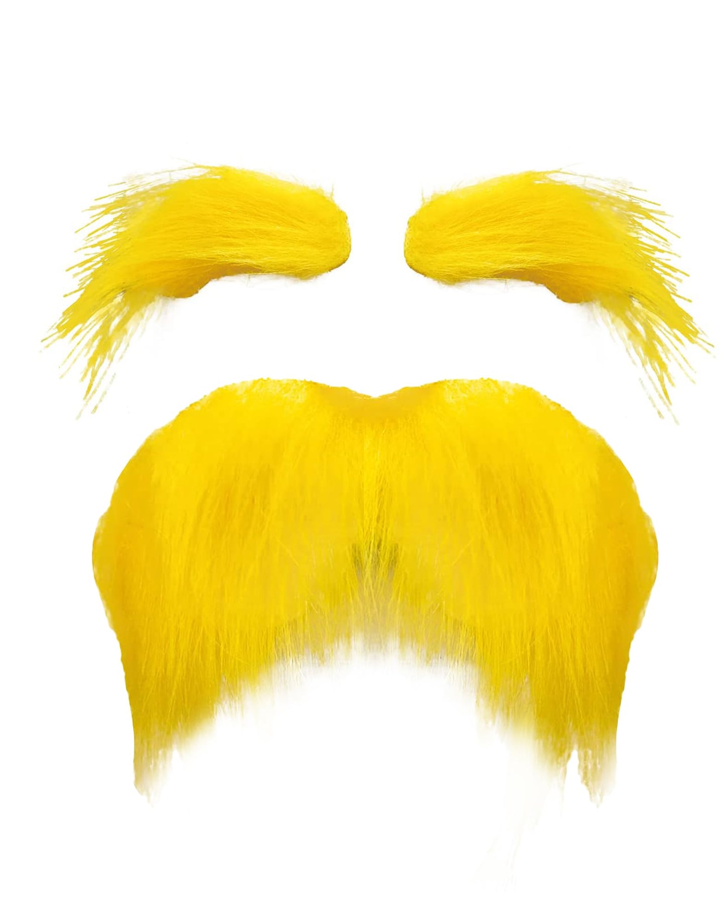 Yellow Mustache and Eyebrows Novelty Moustaches Beard Cosplay Costume Accessories Halloween Party Favors Men Women (1 Pack - Yellow)