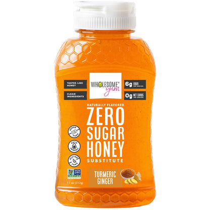 Wholesome Yum Zero Sugar Honey Substitute (Keto Honey) - Natural Sugar Free Honey Alternative With Monk Fruit & Allulose - Zero Net Carbs, Non GMO, Gluten Free, No Aftertaste (11 oz)