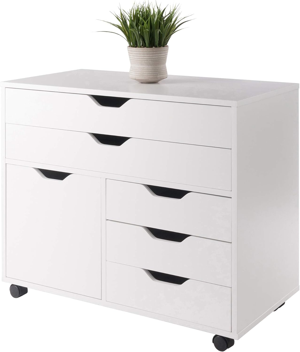 Winsome Wood Halifax Cabinet, 2 Large Drawer with 3 Small Drawer, White