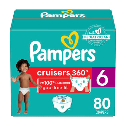 Pampers Cruisers 360 Diapers - Size 5, One Month Supply (128 Count), Pull-On Disposable Baby Diapers, Gap-Free Fit