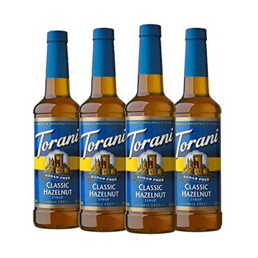 Torani Sugar Free Syrup, Classic Hazelnut, 25.4 Ounces (Pack of 4)