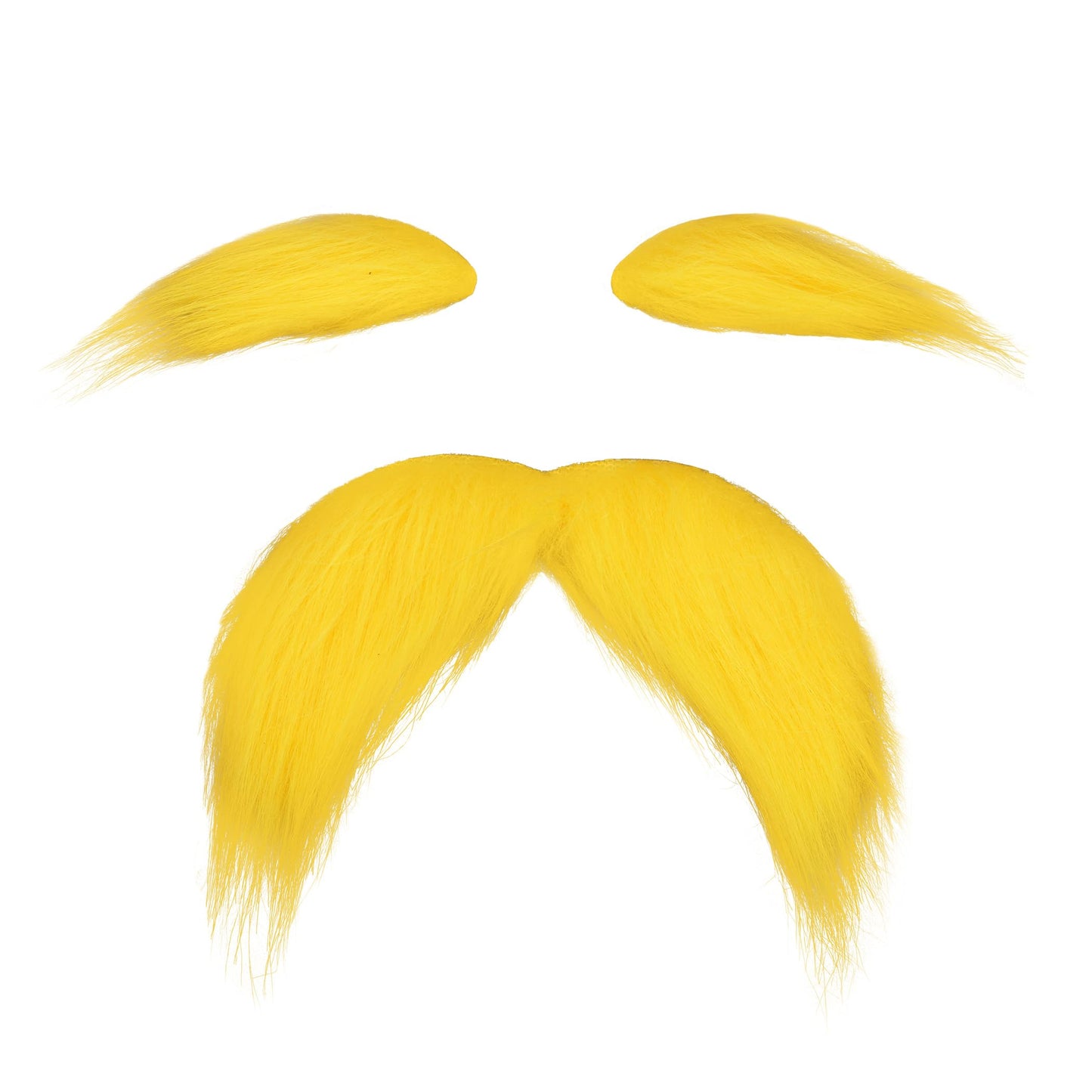 Yellow Mustache and Eyebrows Fake Beard for Kid & Adult, Cosplay Halloween Costume Accessories Funny Party Favor Men Women