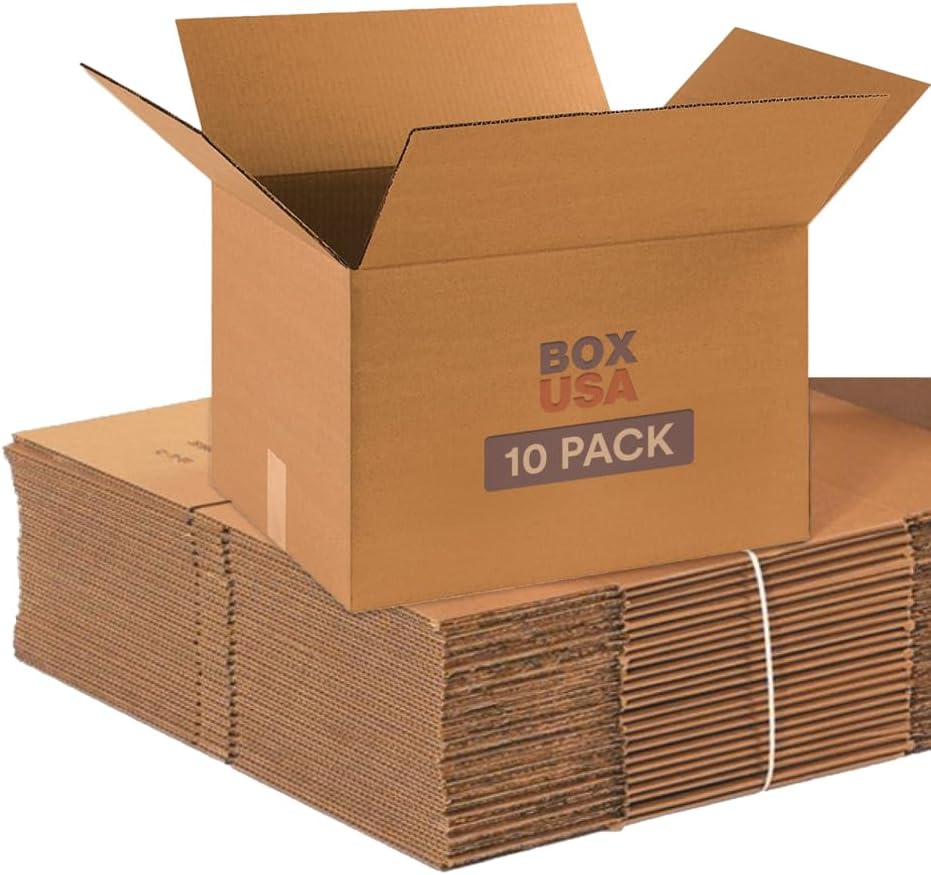 BOX USA Moving Boxes Medium 18"L x 14"W x 12"H 10-Pack | Corrugated Cardboard Box for Shipping, Mailing, Packing, Packaging and Storage 18x14x12