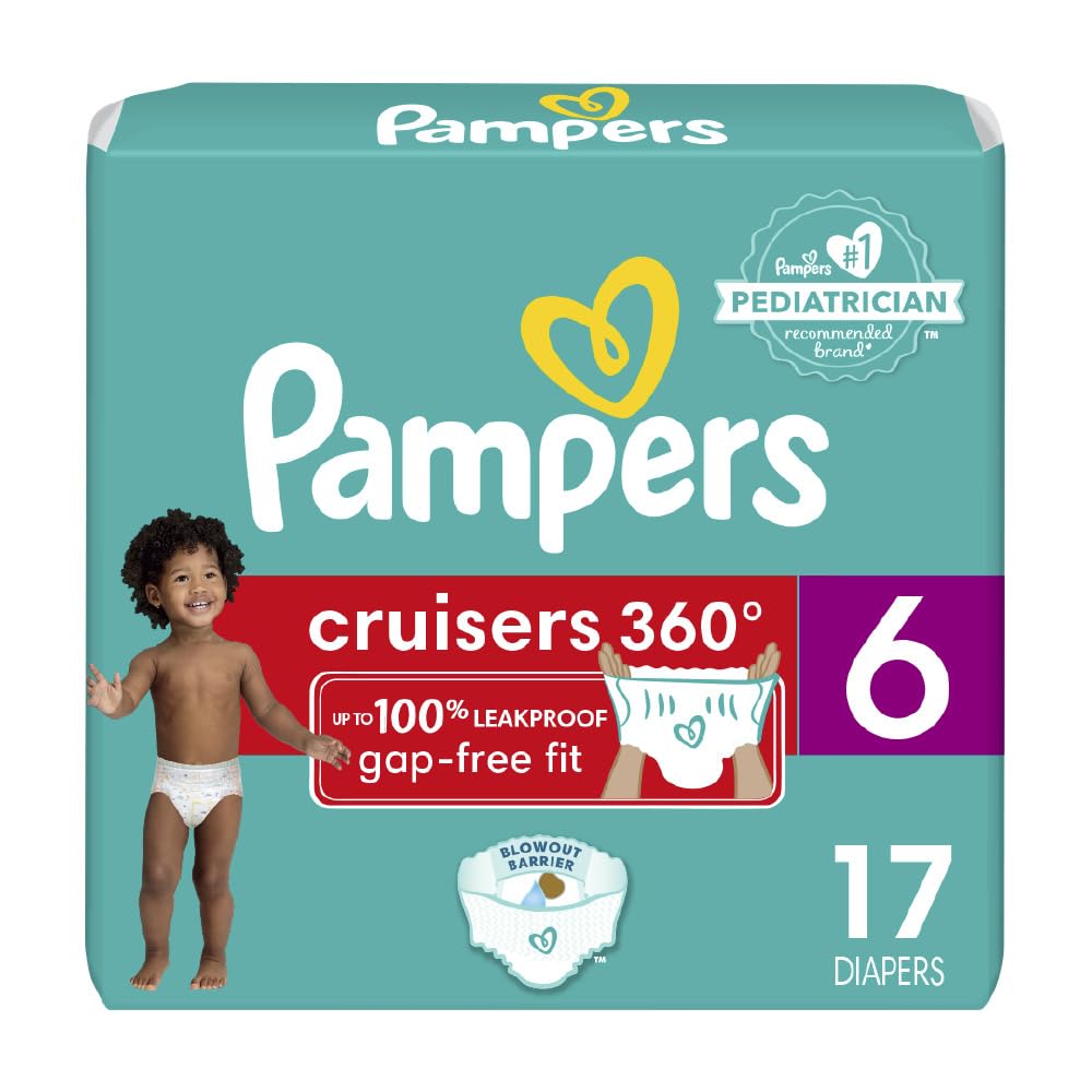 Pampers Cruisers 360 Diapers - Size 5, One Month Supply (128 Count), Pull-On Disposable Baby Diapers, Gap-Free Fit