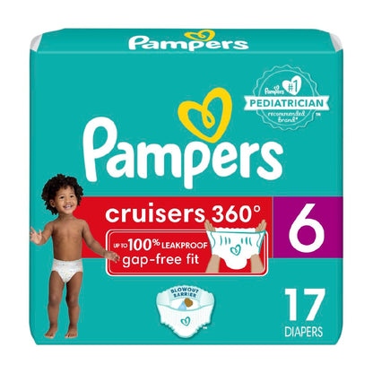 Pampers Cruisers 360 Diapers - Size 5, One Month Supply (128 Count), Pull-On Disposable Baby Diapers, Gap-Free Fit