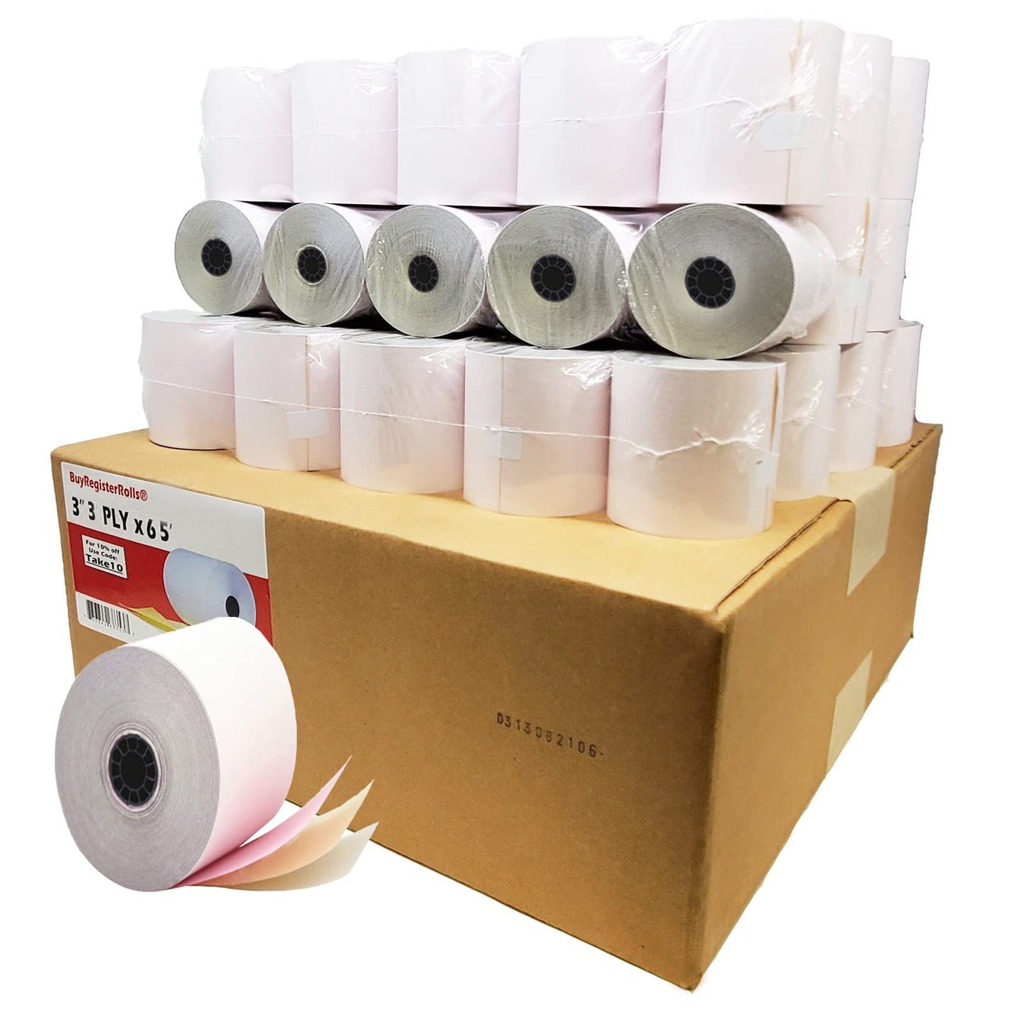 (50 Rolls) 3 1/8 x 230 Thermal Paper Receipt Rolls (55 GSM Premium Quality German Paper) Fits All POS Cash Registers BPA Free - BuyRegisterRolls