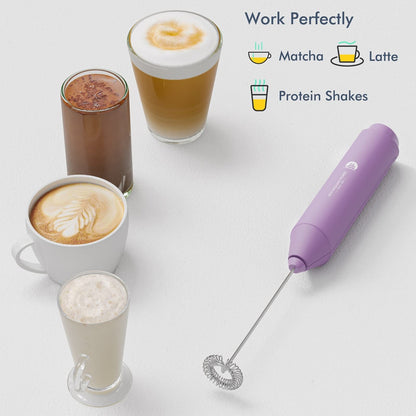 Powerful Milk Frother Handheld Foam Maker, Mini Whisk Drink Mixer for Coffee, Cappuccino, Latte, Matcha, Hot Chocolate, No Stand, Galaxy