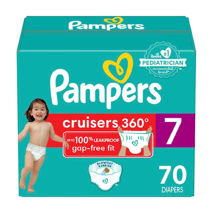 Pampers Cruisers 360 Diapers - Size 5, One Month Supply (128 Count), Pull-On Disposable Baby Diapers, Gap-Free Fit