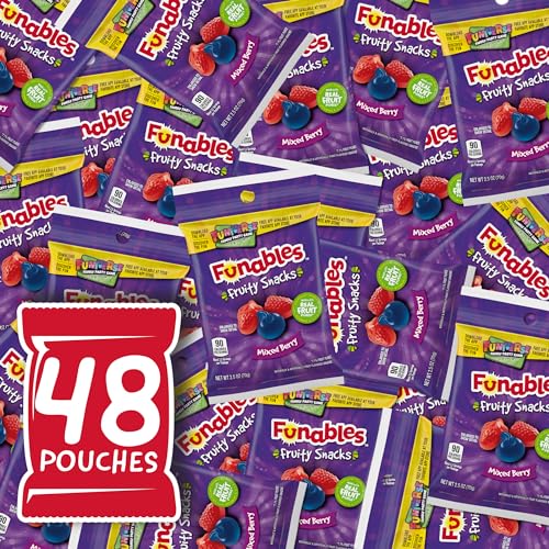 Funables Fruity Snacks, Mixed Berry, Flavored Snacks, Back to School Snack for Lunch, 32 oz 40 ct