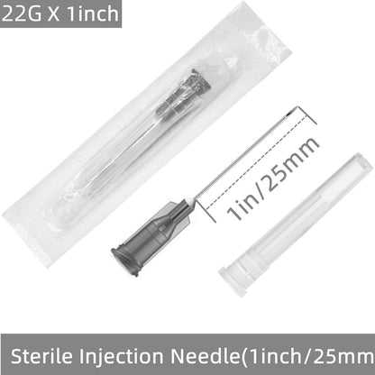 100 Pack 18Ga 1 Inch Sterile Disposable Injection Needle with Cap for Scientific and Industrial Dispensing Needl Accessories