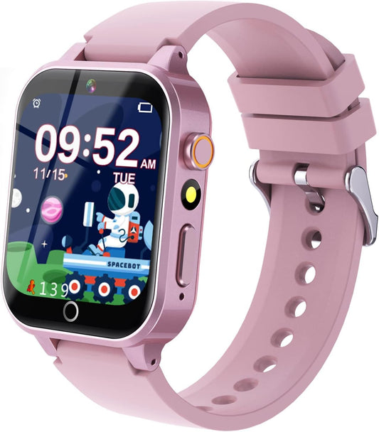 Kids Smart Watch Gift for Girls Age 5-12, 26 Games HD Touch Screen Watches with Video Camera Music Player Pedometer Flashlight 12/24 hr Educational Toys Birthday Gifts for Girls Ages 7 8 9 10