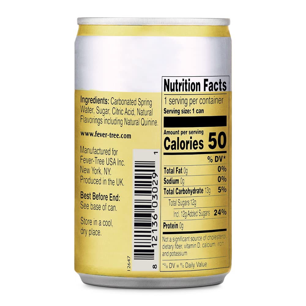 Fever-Tree Light Tonic Water Cans, 5.07 Fl Oz (Pack of 24), Lower in Calories, No Artificial Sweeteners, Flavorings or Preservatives (Packaging may vary)