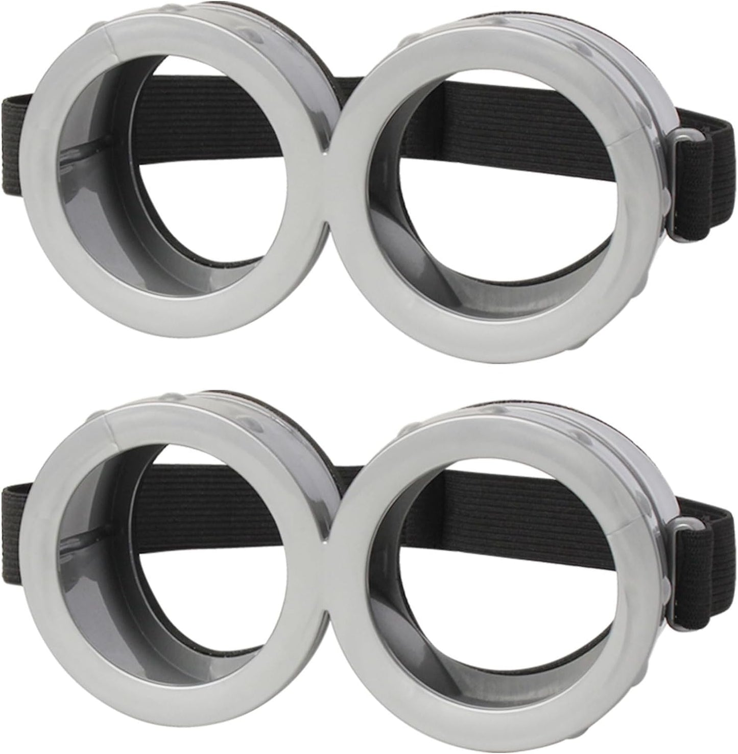 2 Pack Halloween Goggles for Adult Kids, Goggles Glasses Costume Accessories for Men Women Cosplay Party Set Silver