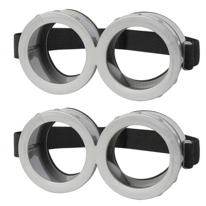 2 Pack Halloween Goggles for Adult Kids, Goggles Glasses Costume Accessories for Men Women Cosplay Party Set Silver