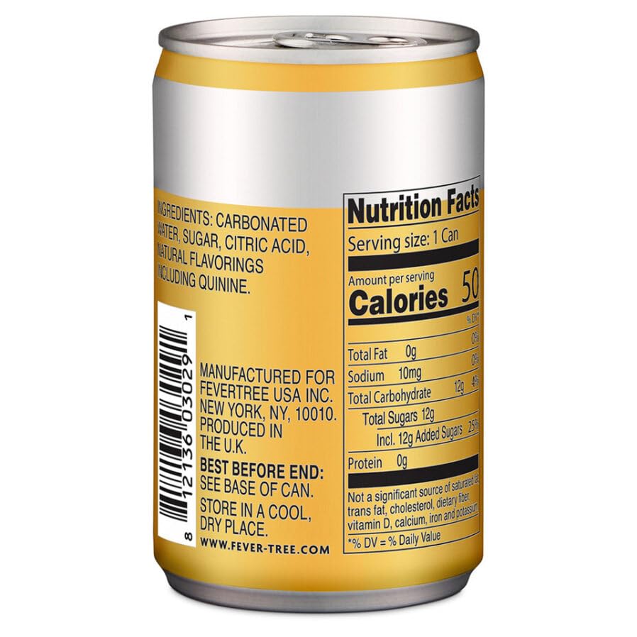 Fever-Tree Light Tonic Water Cans, 5.07 Fl Oz (Pack of 24), Lower in Calories, No Artificial Sweeteners, Flavorings or Preservatives (Packaging may vary)