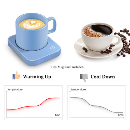 VOBAGA Mug Warmer for Coffee, Electric Coffee Warmer for Desk with Auto Shut Off, 3 Temperature Setting Smart Cup Warmer for Heating Coffee, Beverage, Milk, Tea and Hot Chocolate (No Cup)