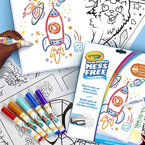 Crayola Color Wonder Mess Free Coloring, Blank Coloring Pages, 50 Count, Printable Page Refill Set