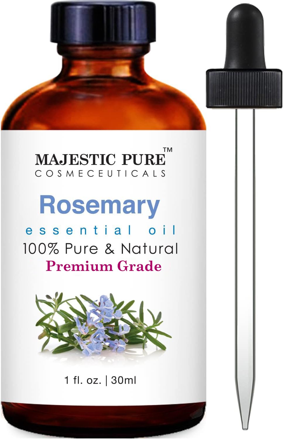 MAJESTIC PURE Basil Essential Oil, Premium Grade, Pure and Natural Premium Quality Oil, 4 Fl Oz