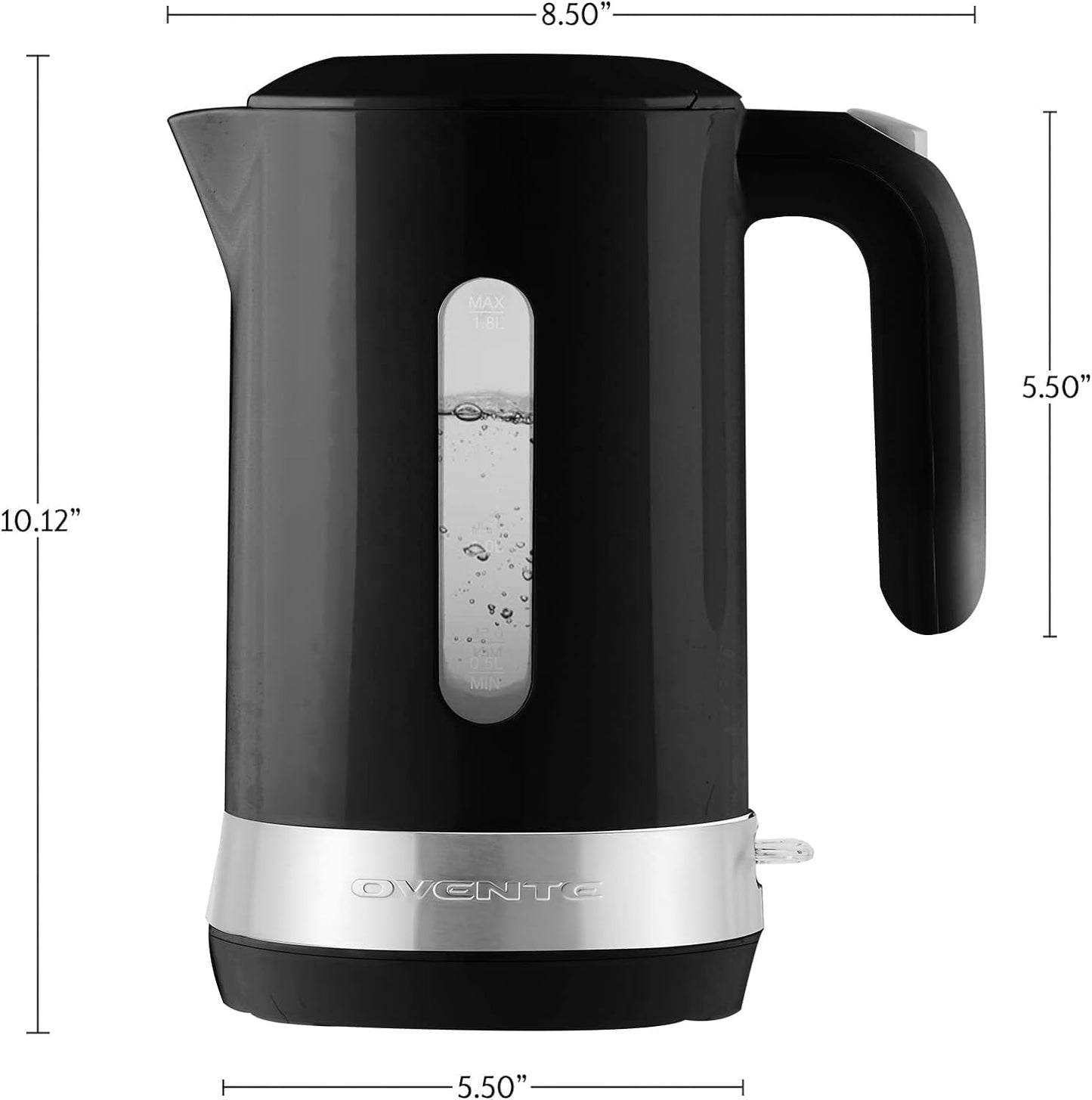 OVENTE Electric Kettle, Hot Water, Heater 1.7 Liter - BPA Free Fast Boiling Cordless Water Warmer - Auto Shut Off Instant Water Boiler for Coffee & Tea Pot - White KP72W