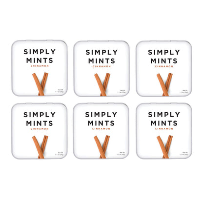 Natural Breath Mints by Simply Gum | Peppermint | Pack of Six (180 Pieces Total) | Breath Freshening, Vegan, Non-GMO, Nothing Artificial