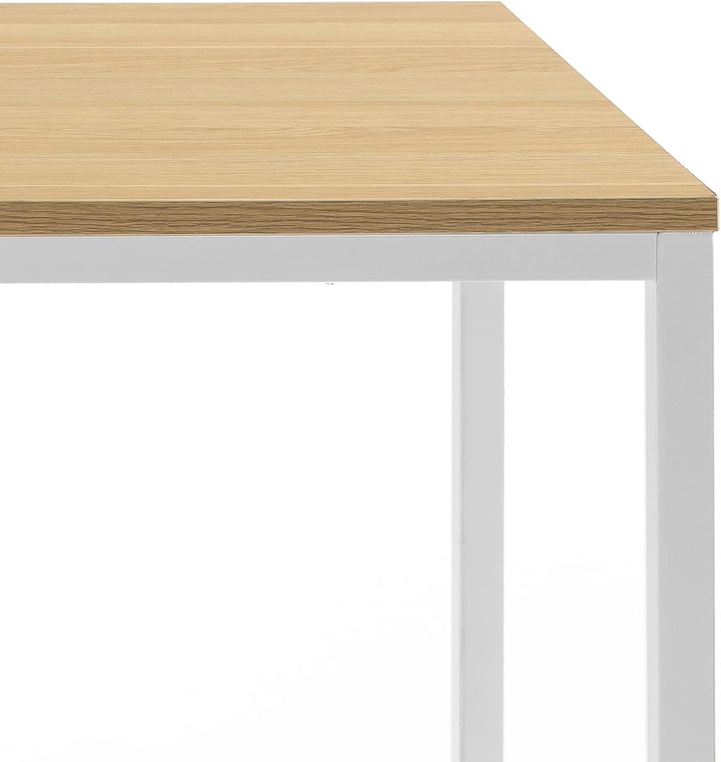 ZINUS Jennifer 55 Inch White Frame Desk, Computer Workstation, Office Desk, Dining Table, Easy Assembly, Natural