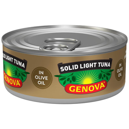 Genova Premium Yellowfin Tuna in Olive Oil, Wild Caught, Solid Light, 5 oz. Can (Pack of 8)