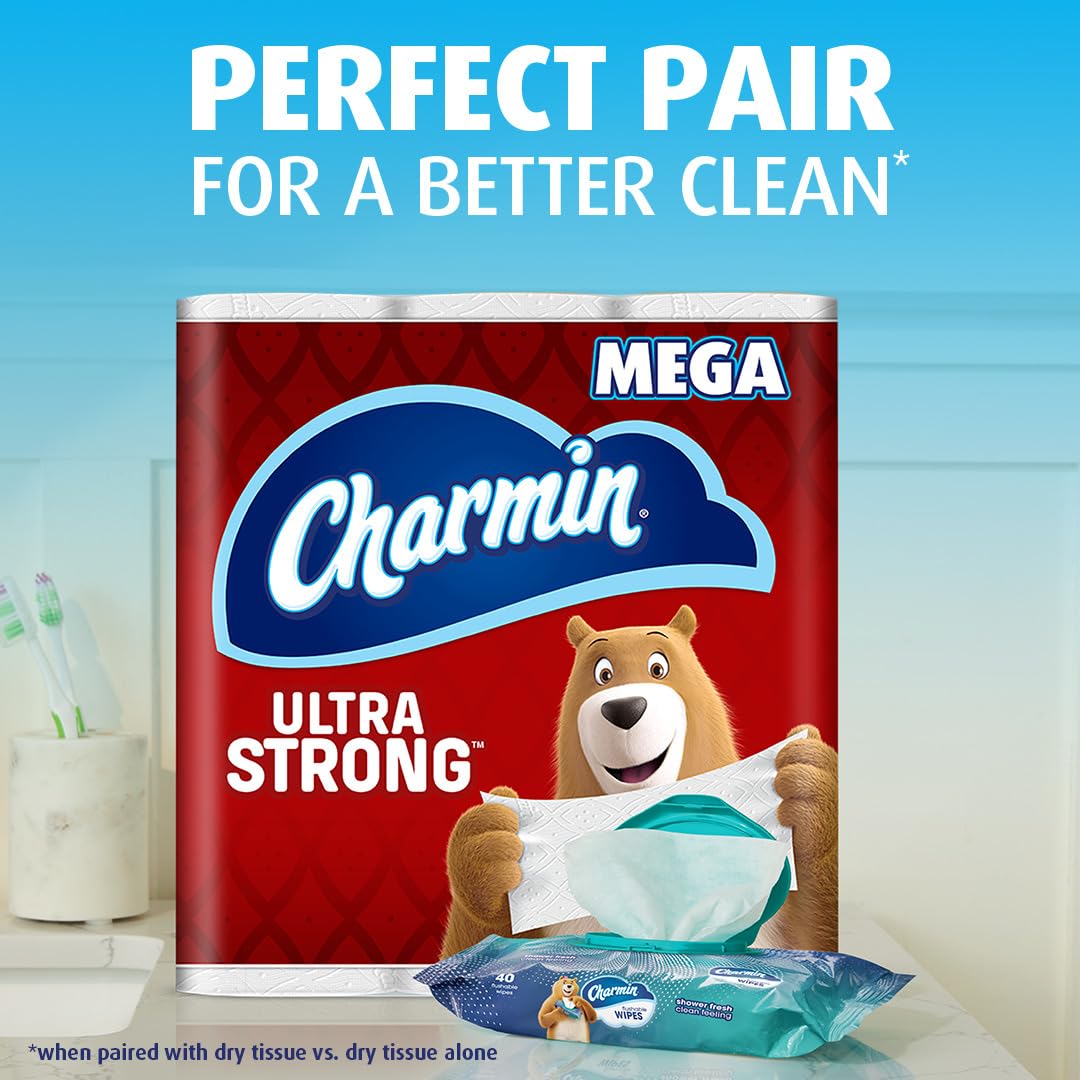 Charmin Flushable Wipes, , 40 Wipes (Pack of 4), 160 Total Wipes