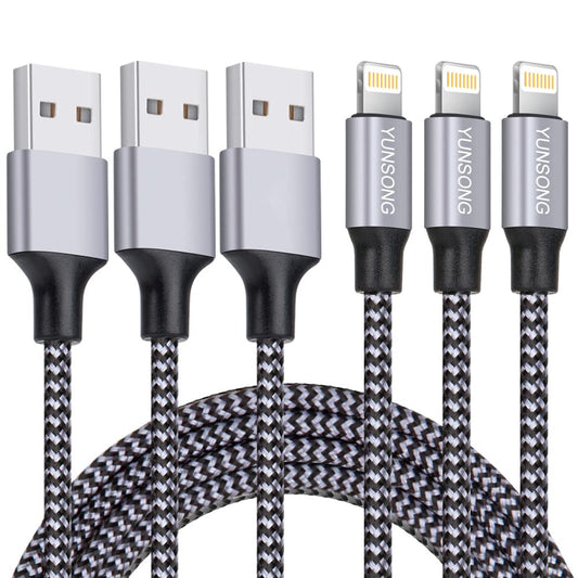 iPhone Charger [MFi Certified], 3Pack 6FT Nylon Braided Lightning Cable Fast Charging High Speed Data Sync USB Cord Compatible with iPhone 14 13 12 11 Pro Max XS XR X 8 7 6S 6 Plus SE