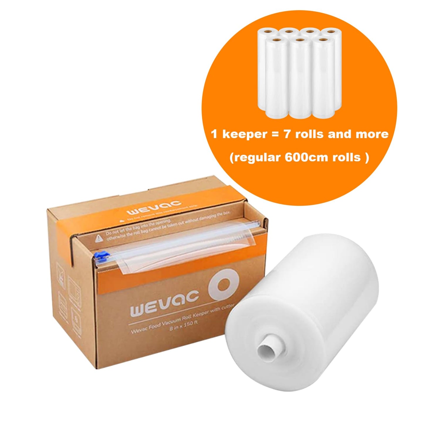 Wevac 11” x 150’ Food Vacuum Seal Roll Keeper with Cutter, Ideal Vacuum Sealer Bags for Food Saver, BPA Free, Commercial Grade, Great for Storage, Meal prep and Sous Vide