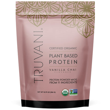 Truvani Vegan Pea Protein Powder | Banana Cinnamon | 20g Organic Plant Based Protein | 1 Serving | Keto | Gluten & Dairy Free | Low Carb | No Added Sugar