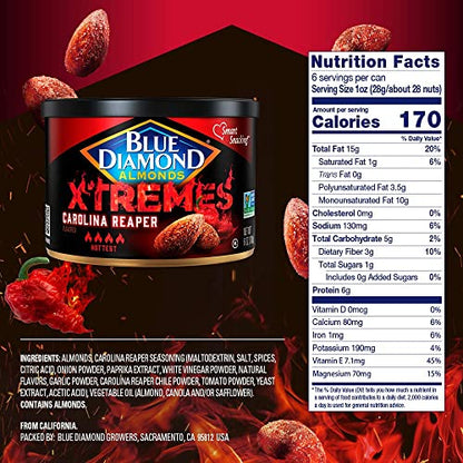 Blue Diamond Almonds Sriracha Flavored Snack Nuts, 6 Oz Resealable Can (Pack of 1)