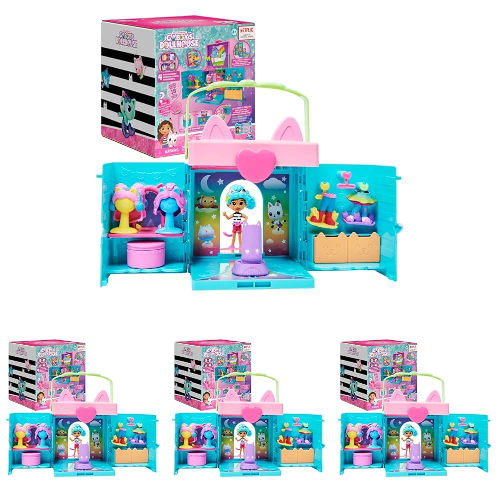 Gabby's Dollhouse Celebration Party Bus, Transforming Playset with Gabby & DJ Catnip Toy Figures & Dollhouse Accessories, Kids Toys for Ages 3 and Up