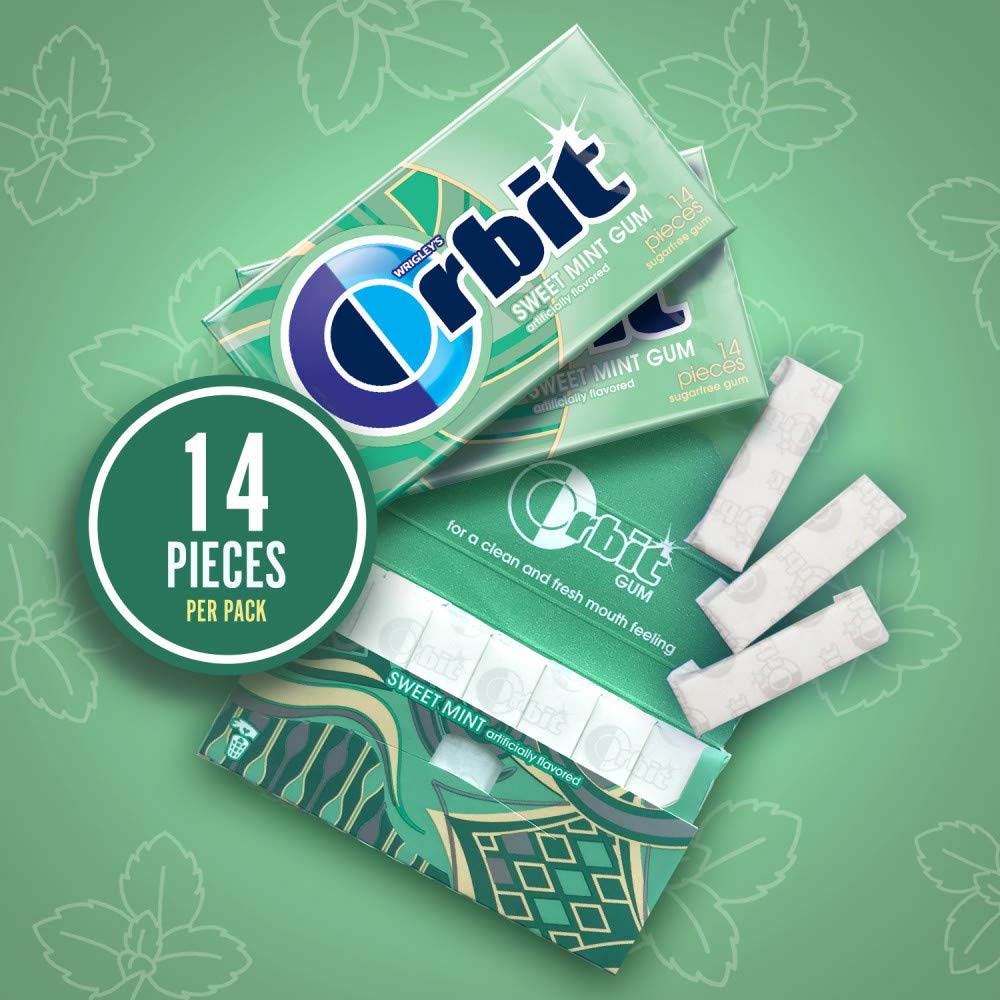 ORBIT Peppermint Sugarfree Chewing Gum Bulk, 20 Packs of 14-Pieces (280 Total Pieces)