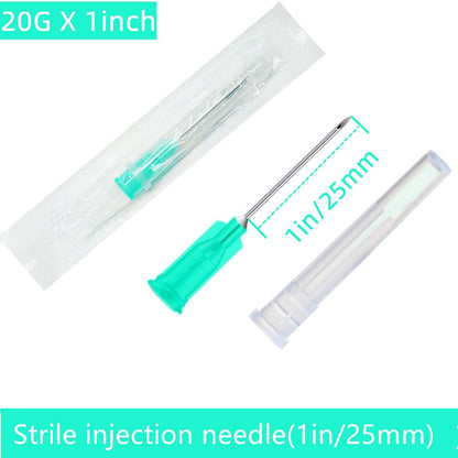 100 Pack 18Ga 1 Inch Sterile Disposable Injection Needle with Cap for Scientific and Industrial Dispensing Needl Accessories