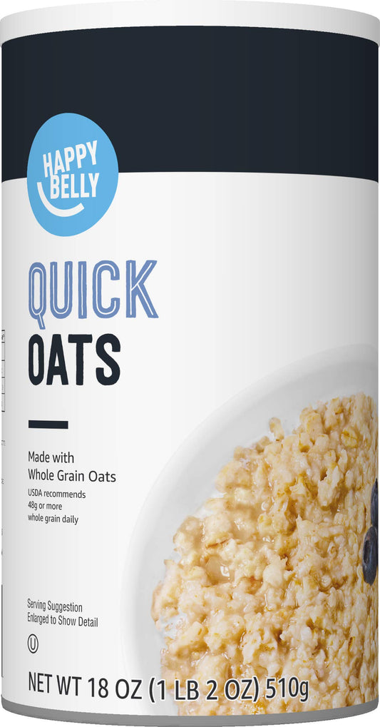 Amazon Brand - Happy Belly Quick Cook Oats, 1.12 pound (Pack of 1)