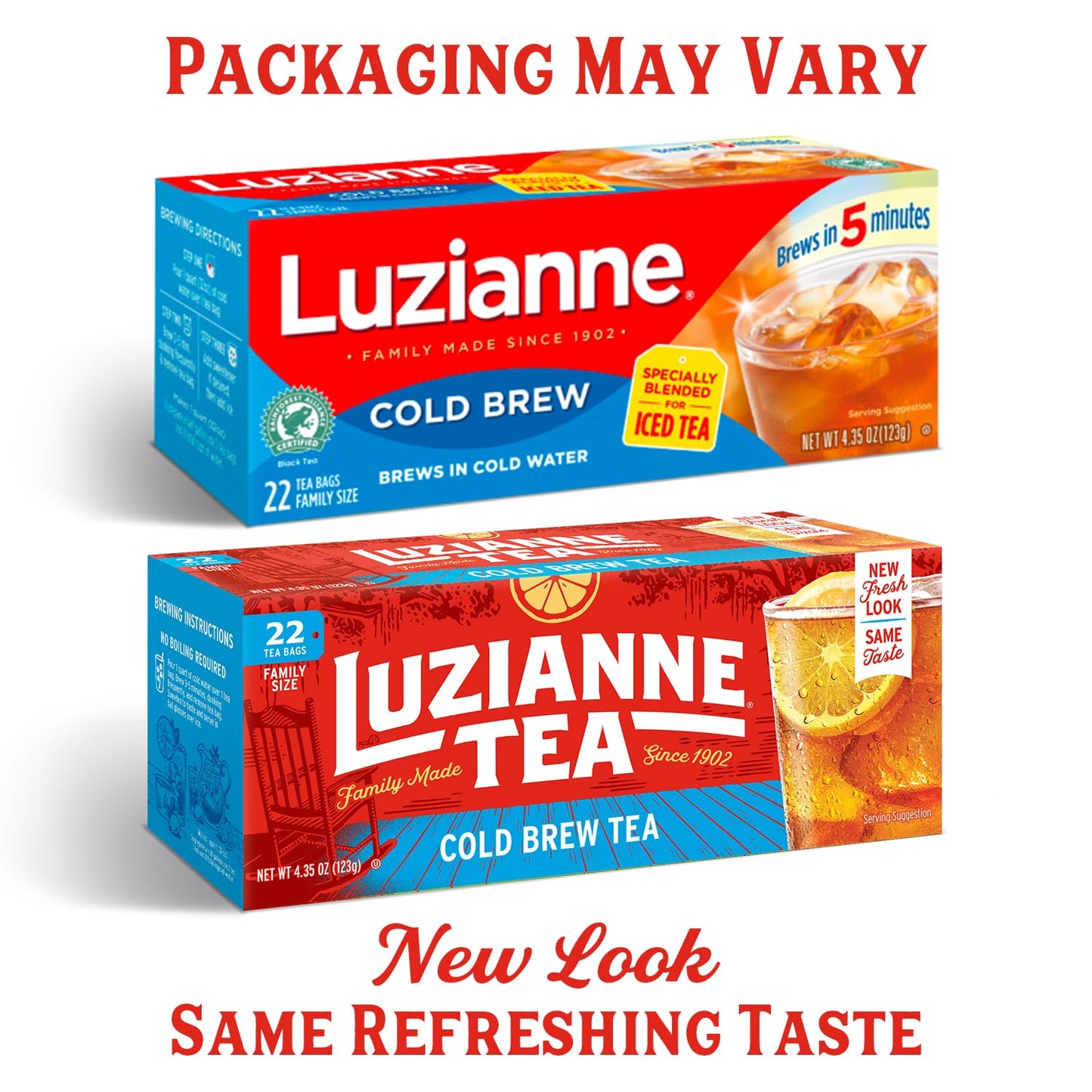 Luzianne Decaffeinated Iced Tea Bags, Family Size, 24ct Box (Pack of 6)