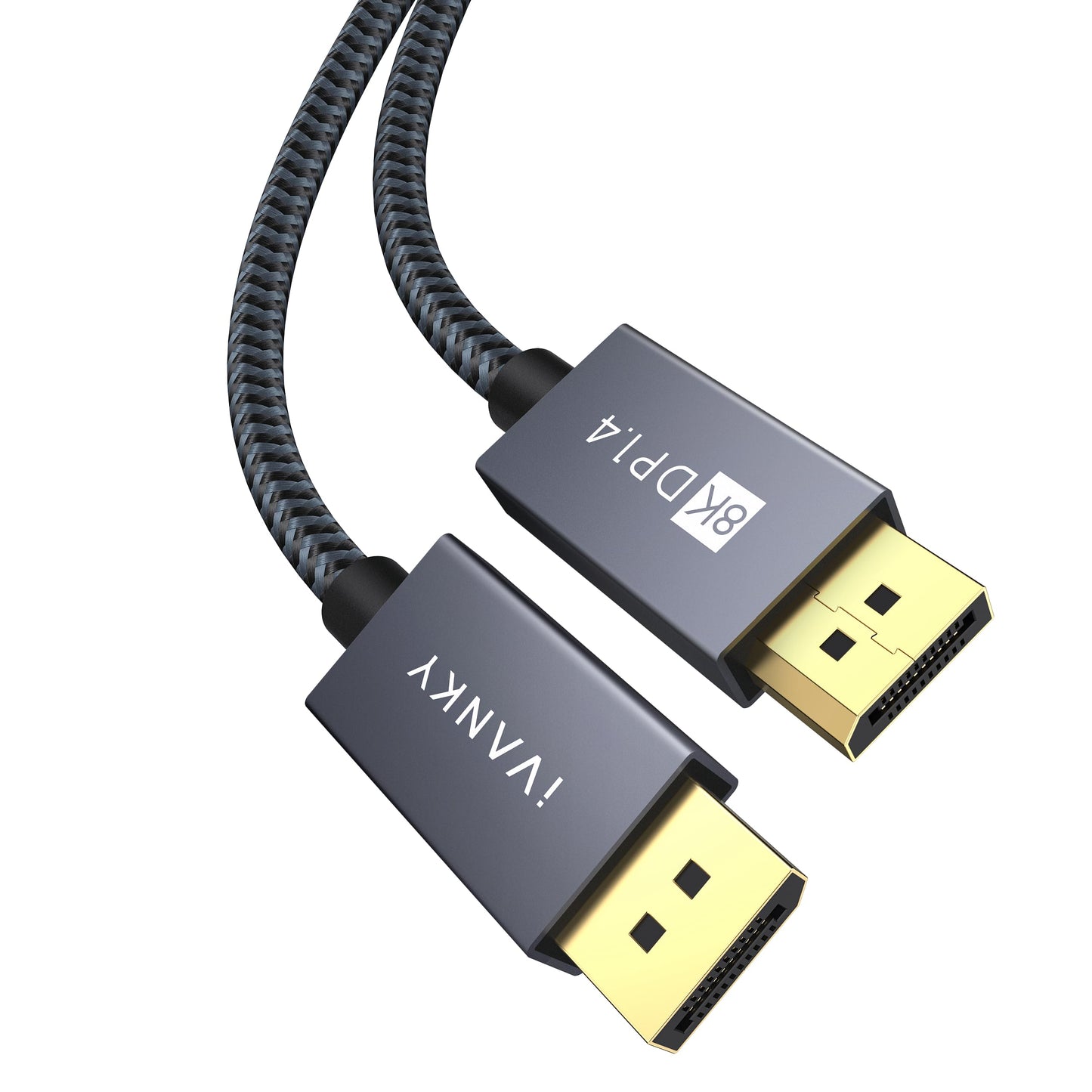 IVANKY VESA Certified DisplayPort Cable, 6.6ft DP Cable 1.2,[4K@60Hz, 2K@165Hz, 2K@144Hz], Gold-Plated Braided High Speed Display Port Cable 144Hz, for Gaming Monitor, Graphics Card, TV, PC, Laptop