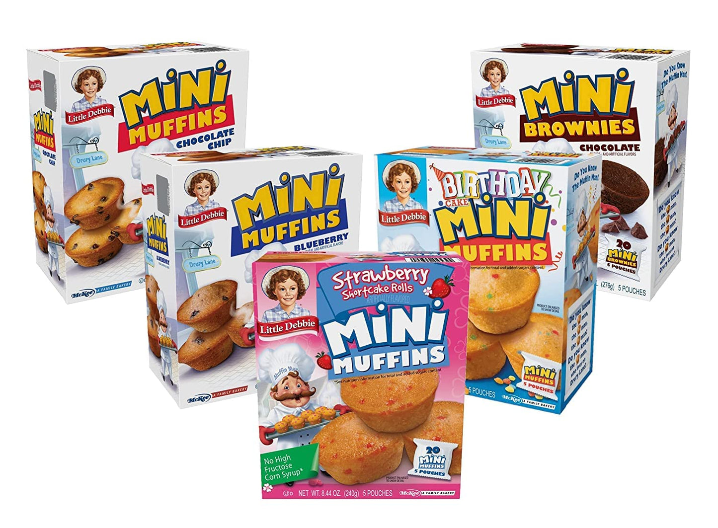 Little Debbie Chocolate Chip Mini Muffins, 5 Pouches, 8.44 OZ Box