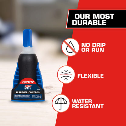 Loctite Super Glue Ultra Gel Control, Clear Superglue for Plastic, Wood, Metal, Crafts, & Repair, Cyanoacrylate Adhesive Instant Glue, Quick Dry - 0.14 fl oz Bottle, Pack of 1