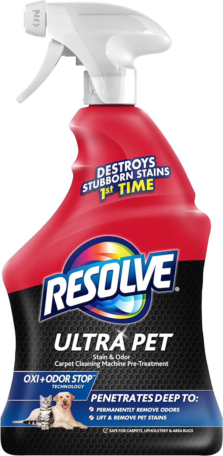 Resolve Ultra Pet Odor and Stain Remover Spray, Carpet Cleaner, 32oz (Pack of 1)