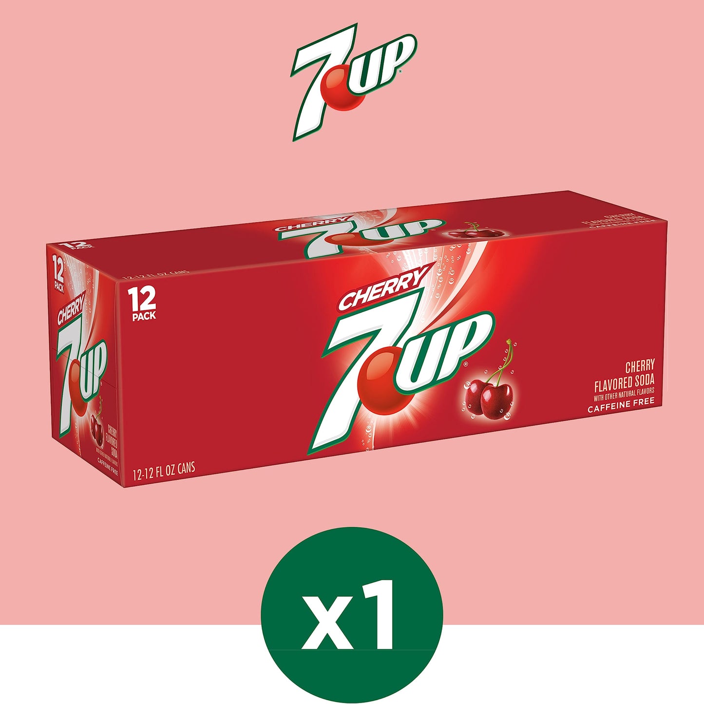 7UP Cherry Zero Sugar Soda, 12 fl oz cans (Pack of 12)