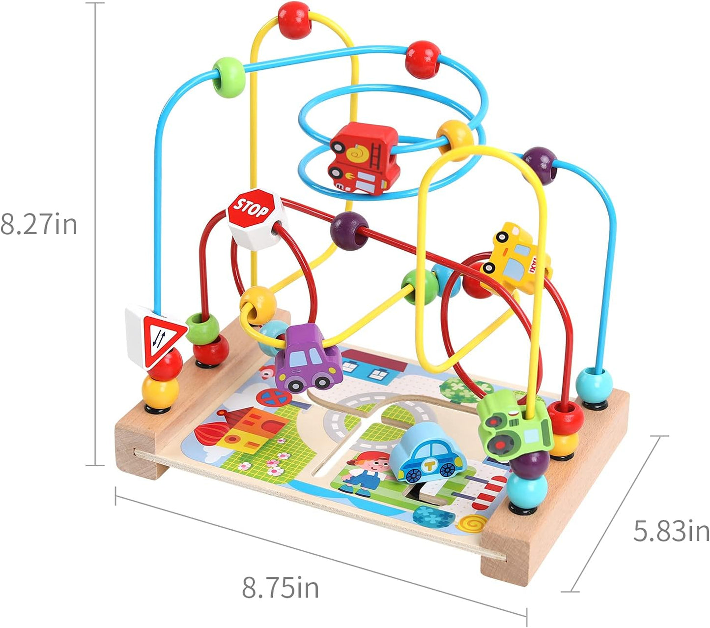 Wooden Bead Maze Toys for Toddlers, Bead Toy Colorful Roller Coaster Preschool Educational Toys Birthday Gifts for Toddlers Kids Boys Girls