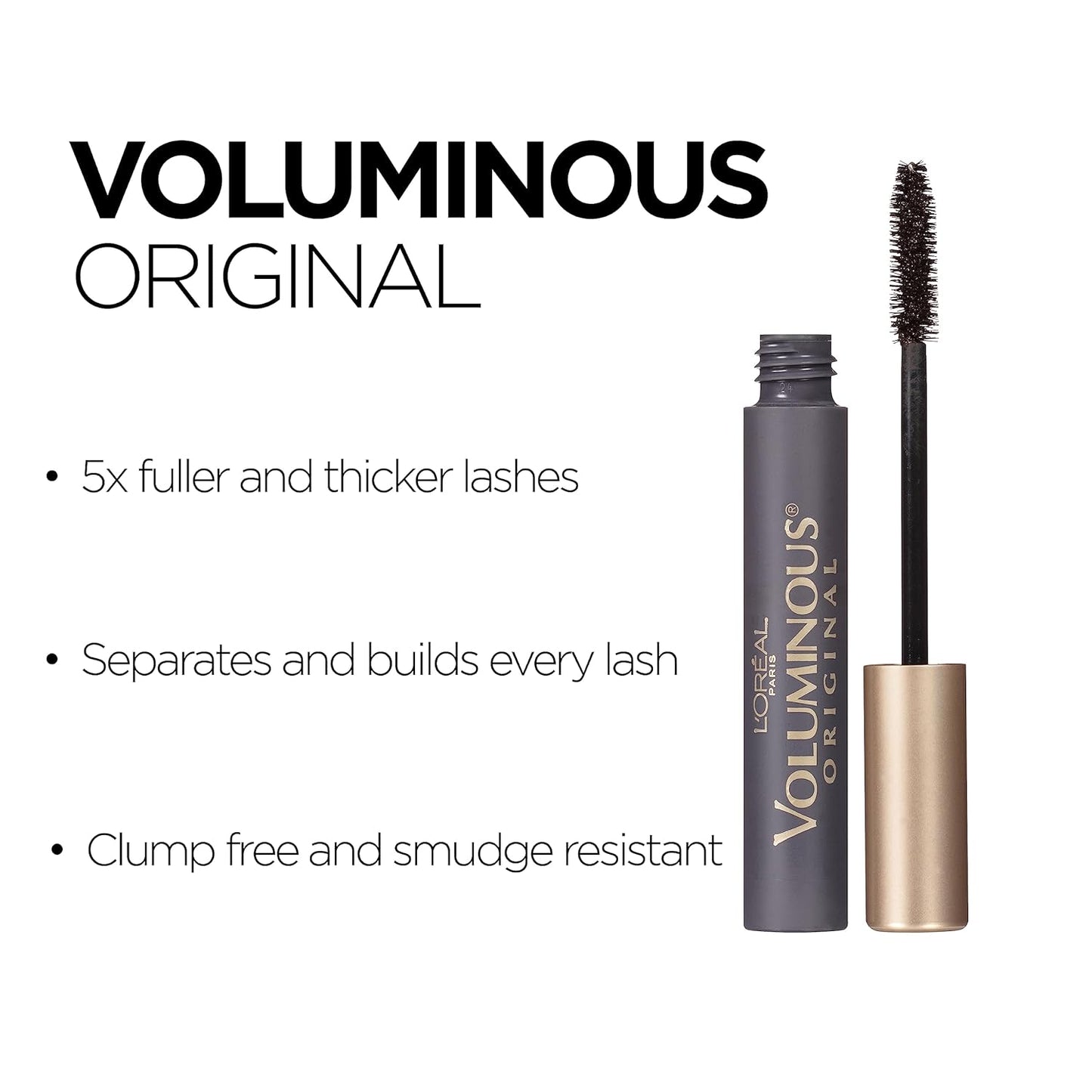 L’Oreal Paris Makeup Voluminous Original Volume Building Mascara, Carbon Black, 0.26 Fl Oz