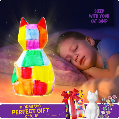 Paint Your Own Cat Lamp Kit, Art Supplies Arts & Crafts Kit, Painting kit for Kids 6-12, Arts and Crafts for Kids Ages 8-12, Toys Girls Boy Birthday Christmas Gift Ages 3 4 5 6 7 8 9 10 11 12+