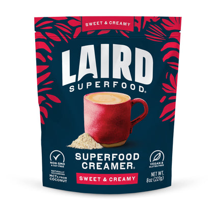 Laird Superfood Non-Dairy Superfood Creamer - Coconut Powder Coffee Creamer - Sweet & Creamy - Gluten Free, Non-GMO, Vegan - 16 oz. Bag, Pack of 1