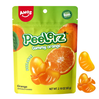 Amos Peelable Mango Candy, Peelerz Gummy Mango Peeling Candy,Resealable 2.19oz Bag (Pack of 3)